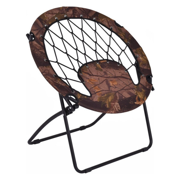 Outdoor Camping Folding Round Bungee Chair, Army Uniform