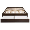 King Select 4-Post Platform Bed With 4 Drawers, Espresso