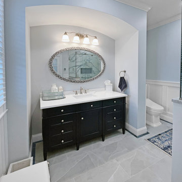 Master Bathroom in Beautiful Blue. Pennington, NJ.