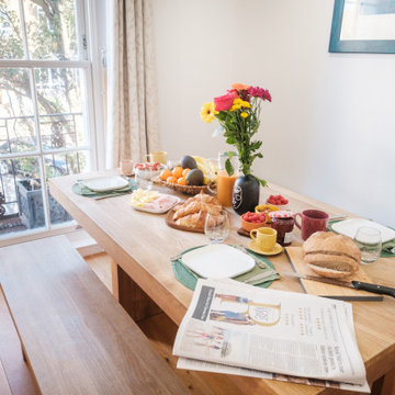 Dining room window offers a beautiful view