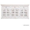 Belize White Solid Wood 3 Drawer Long Sideboard Cabinet