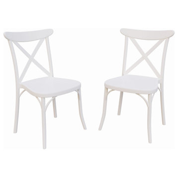 Xenia Patio Chairs Set of Two, White