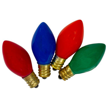 Pack of 4 Multi-Color Opaque C7 Christmas Replacement Bulbs