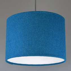 Harris Tweed Bright Teal Blue Lamp Shade - Lampshades