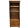 Oak Ridge 72" Open Bookcase With Doors, Medium Oak