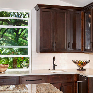 Dark Shaker Cabinet Kitchen Remodel with Vegetable Sink