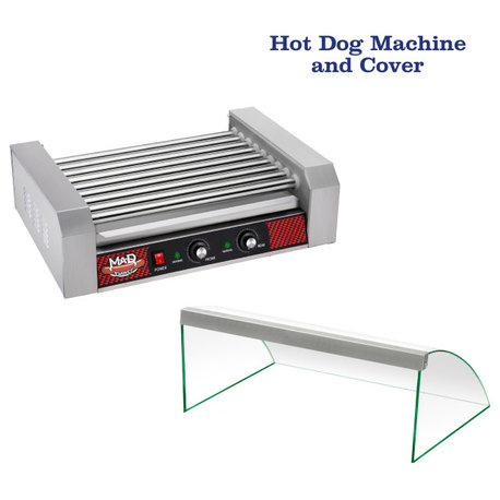 9 Roller Hot Dog Machine With Tempered Glass Cover Countertop Hot Dog Roller