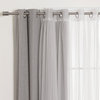 Tulle & Linen Blackout Curtains, Grey, 52"x96"