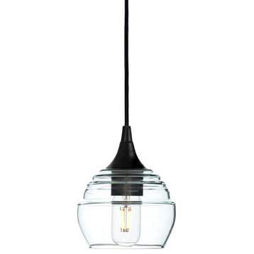301 Lucent: Single Pendant Light, Eco Clear, Matte Black, 4 Watt