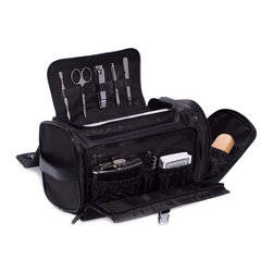 Black Leather Tote Bag with 5 Piece Manicure Set - Products