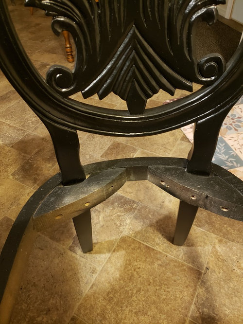 How to cut material around chair leg to upholster