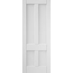 JELD-WEN - Deco 4-Panel White Primed Interior Door, 76.2x198.1 cm - The Deco 4-Panel White Primed Interior Door boasts a solid core for optimal sound insulation. Measuring 76.2 by 198.1 centimetres, this white primed door is characterised by a bold panel design, bringing instant depth and elegance to your living space. Jeld-Wen is driven by sustainability, innovation and efficiency, offering an extensive range of windows, doors and stairs to enhance your home.