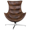 Bomber Jacket Leather Swivel Cocoon Chair
