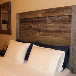 Rustic Grey Barn Wood Headboard - Headboards