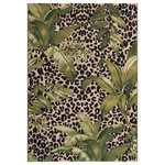 Trans Ocean - Liora Manne Marina Safari Indoor/Outdoor Rug Green 7'10"x9'10" - Design favorite leopard print is paired with tropical leaves to create an unexpected combination that is modern, fresh and bold. The perfect leopard print in beige and black is accented by detailed green tropical leaves to evoke a sense of nature. This area rug will be a glamorous addition to any space inside or outside your home. Made in Egypt from 100% polypropylene, the Marina Collection is Power Loomed to create intricate designs with a broad color spectrum and a high-quality finish. The material is flatwoven, low profile, weather resistant, UV stabilized for enhanced fade resistance, durable and ideal for those high traffic areas such as your patio, sunroom, kitchen, entryway, hallway, living room and bedroom making this the ideal indoor or outdoor rug. Detailed patterns are offered in an eclectic mix of styles ranging from tropical, coastal, geometric, contemporary and traditional designs; making these perfect accent rugs for your home. Limiting exposure to rain, moisture and direct sun will prolong rug life.