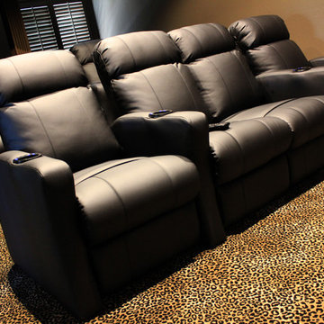 Home Theater Seating with Built-in Riser on Back Row