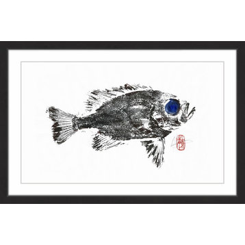 "Squirrel Fish in Black" Framed Painting Print, 18"x12"