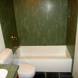 Corian Custom Tub Using the Color Verde (Glacier White in Tub) - Bathtubs