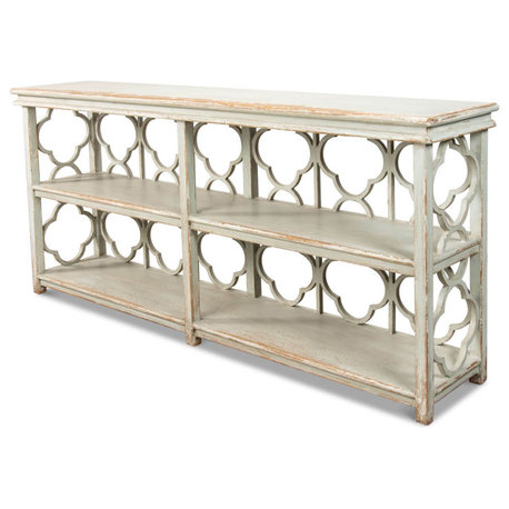 Country Painted Quatrefoil Bookcase
