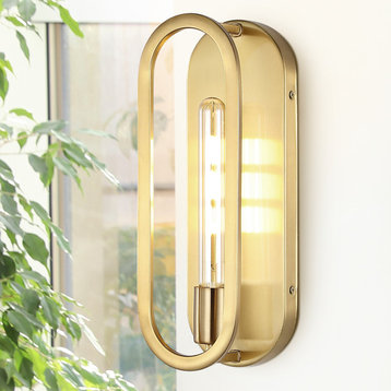 Emilia 4.75" 1-Light Modern Bohemian Iron LED Sconce, Gold