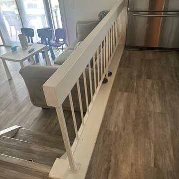 Before: Original Builder-Grade Living Room Railing