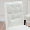 GDF Studio Waldon Leather Dining Chair, Set of 2, Ivory, Bonded Leather