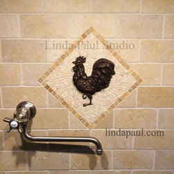 Rooster mosaic mini medallion kitchen backsplash - Mosaic Tile