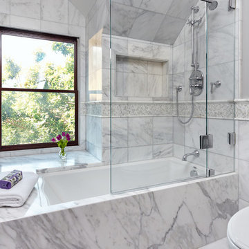 Marble Bathroom in Palo Alto Traditional Home Renovation