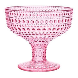 Iittala Kastehelmi Footed Bowl, Pale Pink - Dining Bowls