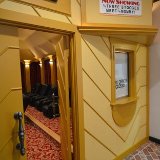 Eclectic home cinema in Dallas.