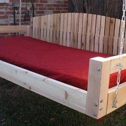 Fan Back Cedar Swinging Daybed - Patio Furniture And Outdoor Furniture