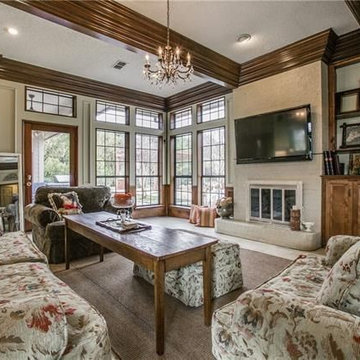 Applied Travertine Style overlay, Scored Floors with Stacked Brick pattern