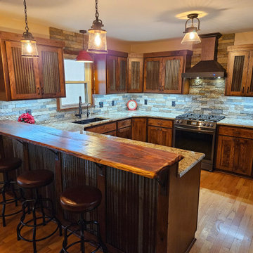 Rustic Kitchen Remodel Done in Hickory Cabinets