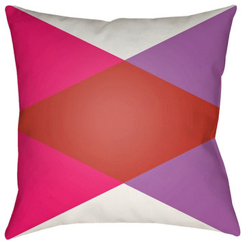 Modern by Surya Pillow, White/Red/Pink, 22' x 22'