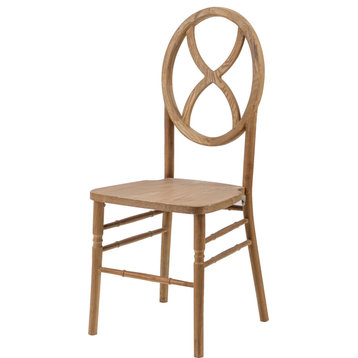 Veronique Series Stackable Sand Glass Wood Dining Chair, Tinted Raw