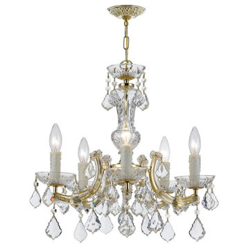 Maria Theresa Five Light Gold Up Chandelier