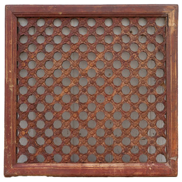 Early 20th Century Floral Lattice Screen