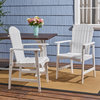 Easter Outdoor Acacia Wood Adirondack Dining Chairs, Set of 2, White