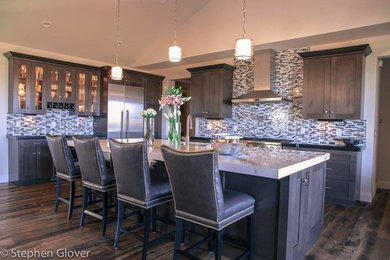 Example of a transitional kitchen design in Denver