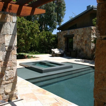 Woodside CA, Lautner knifeedge pool and overflow spa