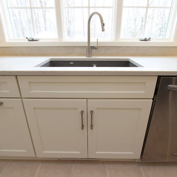 Stunning White Kitchen and Onyx Island with Refaced Butler's Pantry