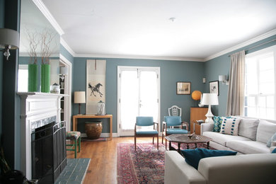 Living room - transitional living room idea in Indianapolis