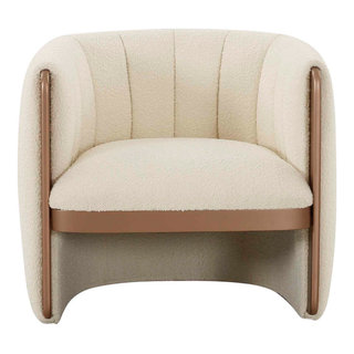 Modrest Joselyn Modern Cream Fabric Accent Chair - Transitional ...