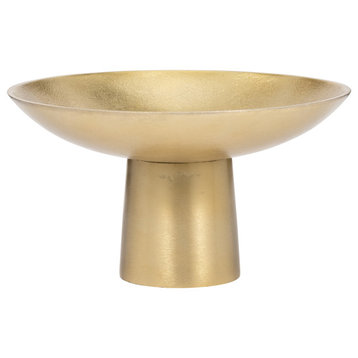 Metal, 7" Bowl, Stand, Gold