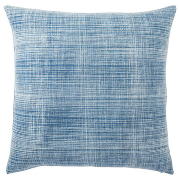 Jaipur Living Morgan Handmade Soild Blue Throw Pillow 22", Poly Fill