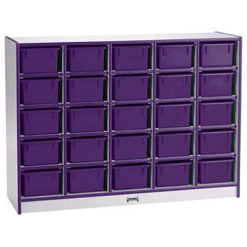 Rainbow Accents 25 Cubbie-Tray Mobile Storage - with Trays - Purple