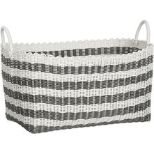 Contemporary Hampers Gray-White Stripe Laundry Hamper
