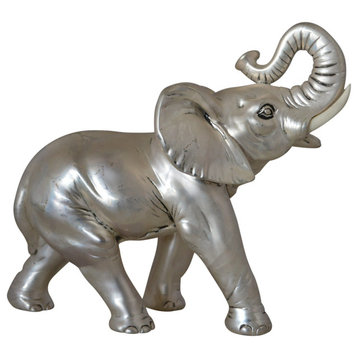Elephant statue made of resin - Size: 9"L x 4"W x 8"H.