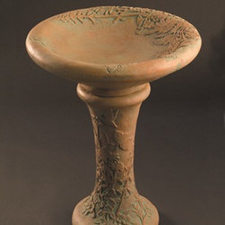 Wildflower Cast Stone Birdbath - Bird Baths