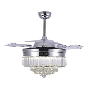 Belladepot Crystal Bladeless Ceiling Fan Drum Chandelier